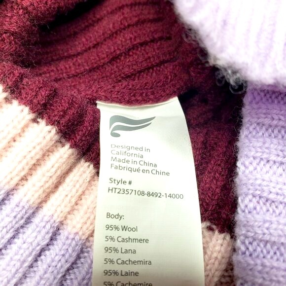 NWT Fabletics Cashmere Blend Beanie Unisex Color Panel Ribbed Winter Wear OS - Picture 4 of 6